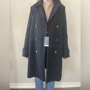 Andrew Marc Black Medium Women’s Double Breasted Wool Coat